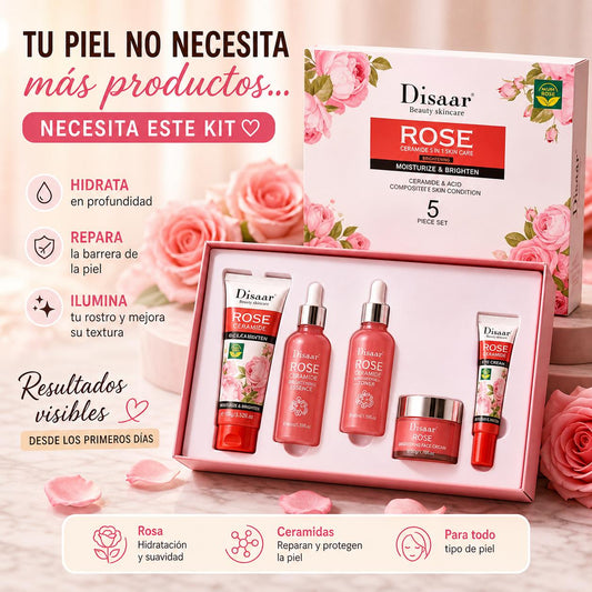 Kit Facial Disaar Rose Ceramide 5 Piezas