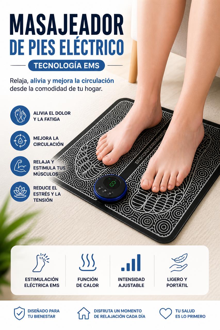 🟢 Masajeador De Pies Eléctrico Estimula